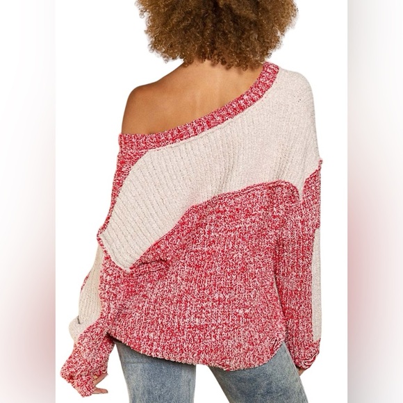 POL.   V-neck Soft Long Sleeve Sweater Oversized - Picture 2 of 2